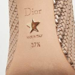 Pre Owned Dior Metallic Leather Pointed Toe Pumps Size 37.5