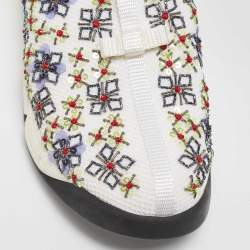 Dior White Mesh Fusion Embellished Low Top Sneakers Size 38