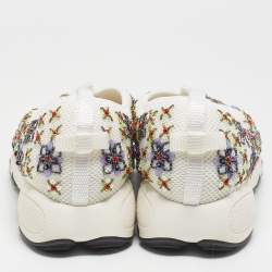 Dior White Mesh Fusion Embellished Low Top Sneakers Size 38
