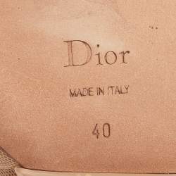 Dior Beige Fabric Etoile Wedge Sandals Size 40