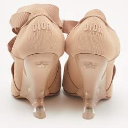 Dior Beige Fabric Etoile Wedge Sandals Size 40