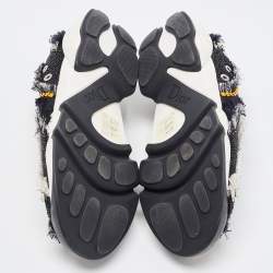 Pre Owned Dior Black Mesh Embellished Fusion Sneakers Size 38