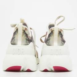 Pre Owned Dior  Multicolor Neoprene and Leather D-Connect Kaleidoscopic Sneakers Size 41
