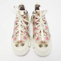 Pre Owned Dior  Multicolor Neoprene and Leather D-Connect Kaleidoscopic Sneakers Size 41