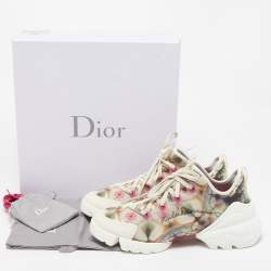 Pre Owned Dior  Multicolor Neoprene and Leather D-Connect Kaleidoscopic Sneakers Size 41