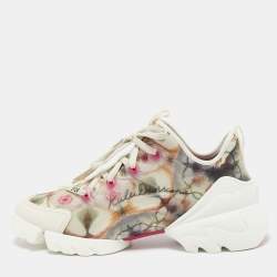 Pre Owned Dior  Multicolor Neoprene and Leather D-Connect Kaleidoscopic Sneakers Size 41