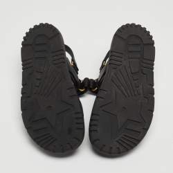 مملوكة مسبقًا Dior Black Leather DiorAct Sandals Size 39.5