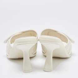 Dior Off White Quilted Leather Diorevolution Slide Sandals Size 39.5