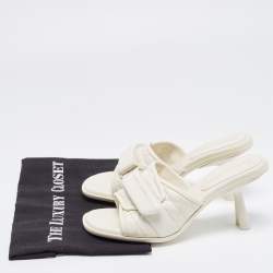 Dior Off White Quilted Leather Diorevolution Slide Sandals Size 39.5