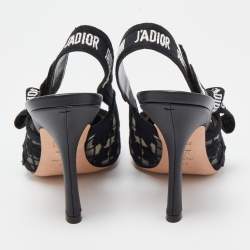 Dior Black Floral Lace J'Adior Pointed Toe Slingback Pumps Size 39