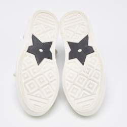Dior Grey/White Knit Fabric And Leather Walk'n'Dior High-Top Sneakers Size 36.5