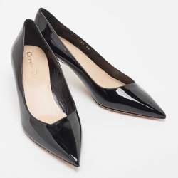 Christian Dior Black Patent Leather Pointed Toe Pumps Size 38