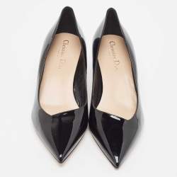 Christian Dior Black Patent Leather Pointed Toe Pumps Size 38