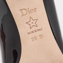 Christian Dior Black Patent Leather Pointed Toe Pumps Size 38