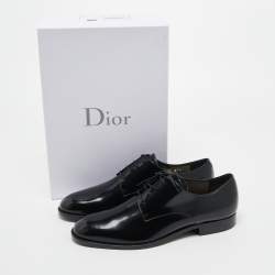 Christian Dior Black Leather Oxfords Size 37.5