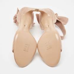 Dior Beige Suede La Belle Open Toe Ankle Wrap Sandals Size 40.5