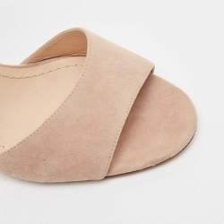Dior Beige Suede La Belle Open Toe Ankle Wrap Sandals Size 40.5