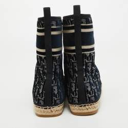 Dior Navy Blue Velvet and Canvas Granville Snow Boots Size 37