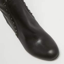 Dior Brown Leather Embellished Knee Length Boots Size 39.5