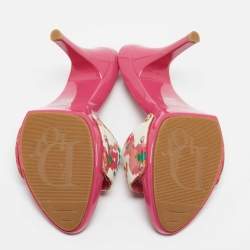 Dior Pink Canvas D logo Slide Sandals Size 38.5
