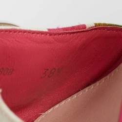 Dior Pink Canvas D logo Slide Sandals Size 38.5