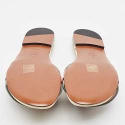 Dior Multicolor Canvas Dway Flat Slides Size 39 