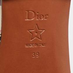 Dior Multicolor Canvas Dway Flat Slides Size 39 