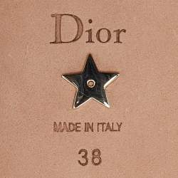 Dior Green Logo Embroidered Canvas Dway Slide Sandals Size 38