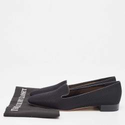 Dior Black Technical Fabric Slip On Loafers Size 39.5