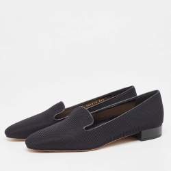 Dior Black Technical Fabric Slip On Loafers Size 39.5