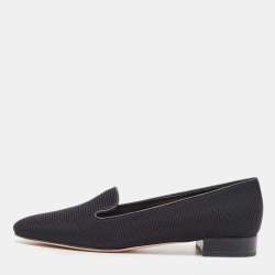 Dior Black Technical Fabric Slip On Loafers Size 39.5