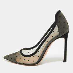 Dior Black Polka Dot Mesh D-Moi Pumps Size 36