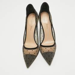 Dior Black Polka Dot Mesh D-Moi Pumps Size 36