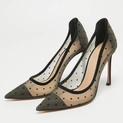 Dior Black Polka Dot Mesh D-Moi Pumps Size 36