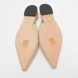 Dior Beige/White Fabric J'Adior Slingback Flats Size 40