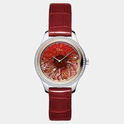 Dior Red MOP 18k Rose Gold Stainless Steel Grand Bal Cd153B2X1007 Automatic Women's Wristwatch 36 mm
