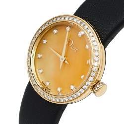 Dior Mother of Pearl 18K Yellow Gold Diamonds La D De Dior CD047150A001 Women's Wristwatch 25 mm