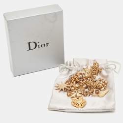 Dior Crystals Beads Gold Tone Necklace
