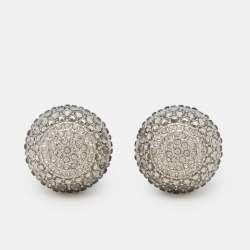 مملوكة مسبقًا Dior Tribales Crystals Faux Pearl Silver Tone Earrings