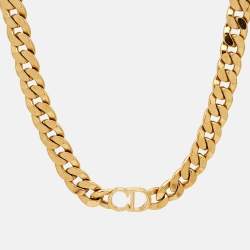Pre Owned Dior CD Danseuse Etoile Gold Tone Choker Necklace