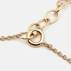 Dior Gold Tone Secret Cannage Faux Pearl Crystal Station Necklace