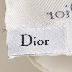 Dior Off -White Silk Paradise Dior Scarf 