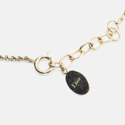 Pre Owned Dior Miss En Dior Black Bead Gold Tone Bracelet