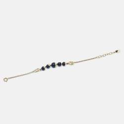 Pre Owned Dior Miss En Dior Black Bead Gold Tone Bracelet