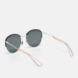 Pre Owned Dior White/Grey Mirrored DiorRound Aviator Sunglasses