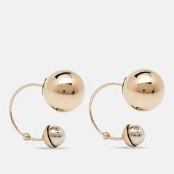 Pre Owned Dior Two-Tone Ultradior Half Hoop Earrings