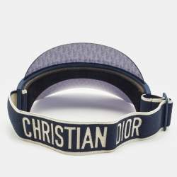 Pre Owned Christian Dior Navy Blue Oblique Dior Club Sun Visor