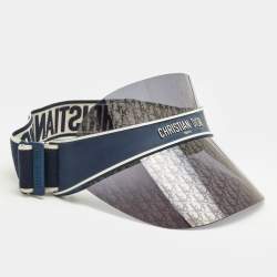 Pre Owned Christian Dior Navy Blue Oblique Dior Club Sun Visor