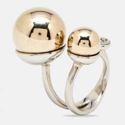 Pre Owned Dior UltraDior Two Tone Metal Ring S