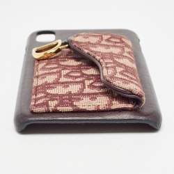 Dior Burgundy Oblique Canvas and Leather iPhone XS Max Case